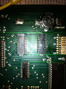 The memory chips on the CPU board